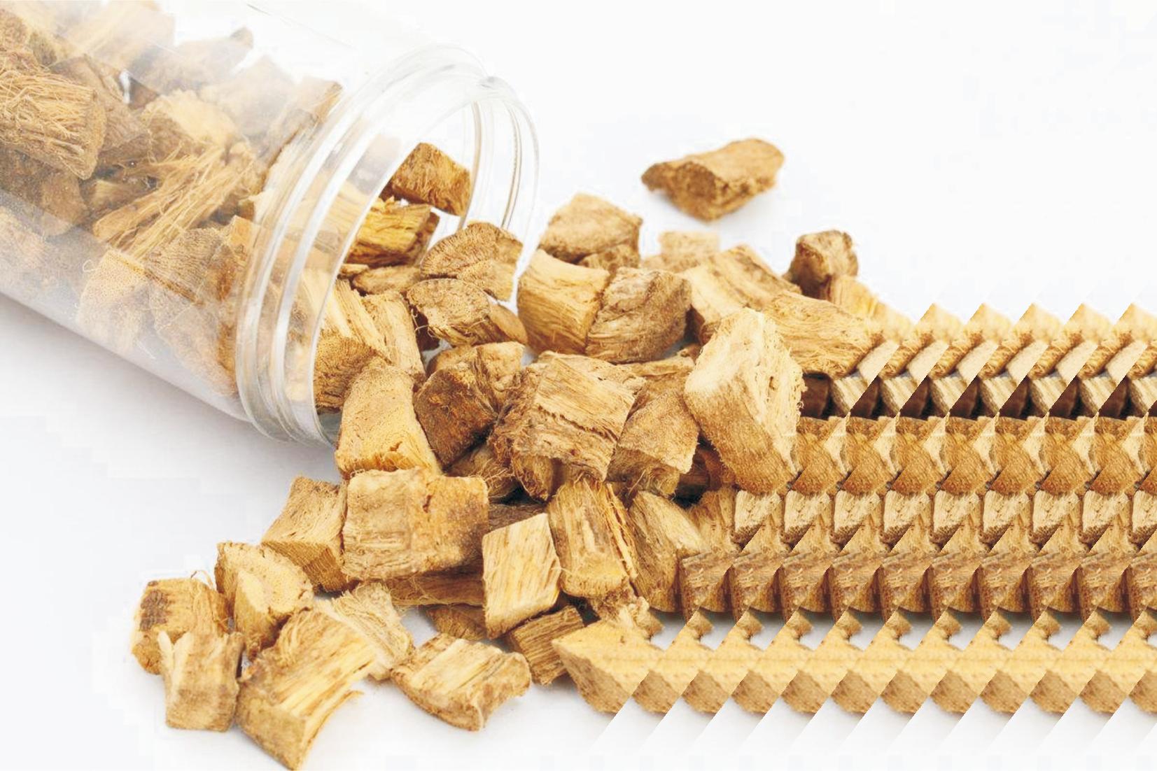 Astragalus membranaceus dried root slices before extraction